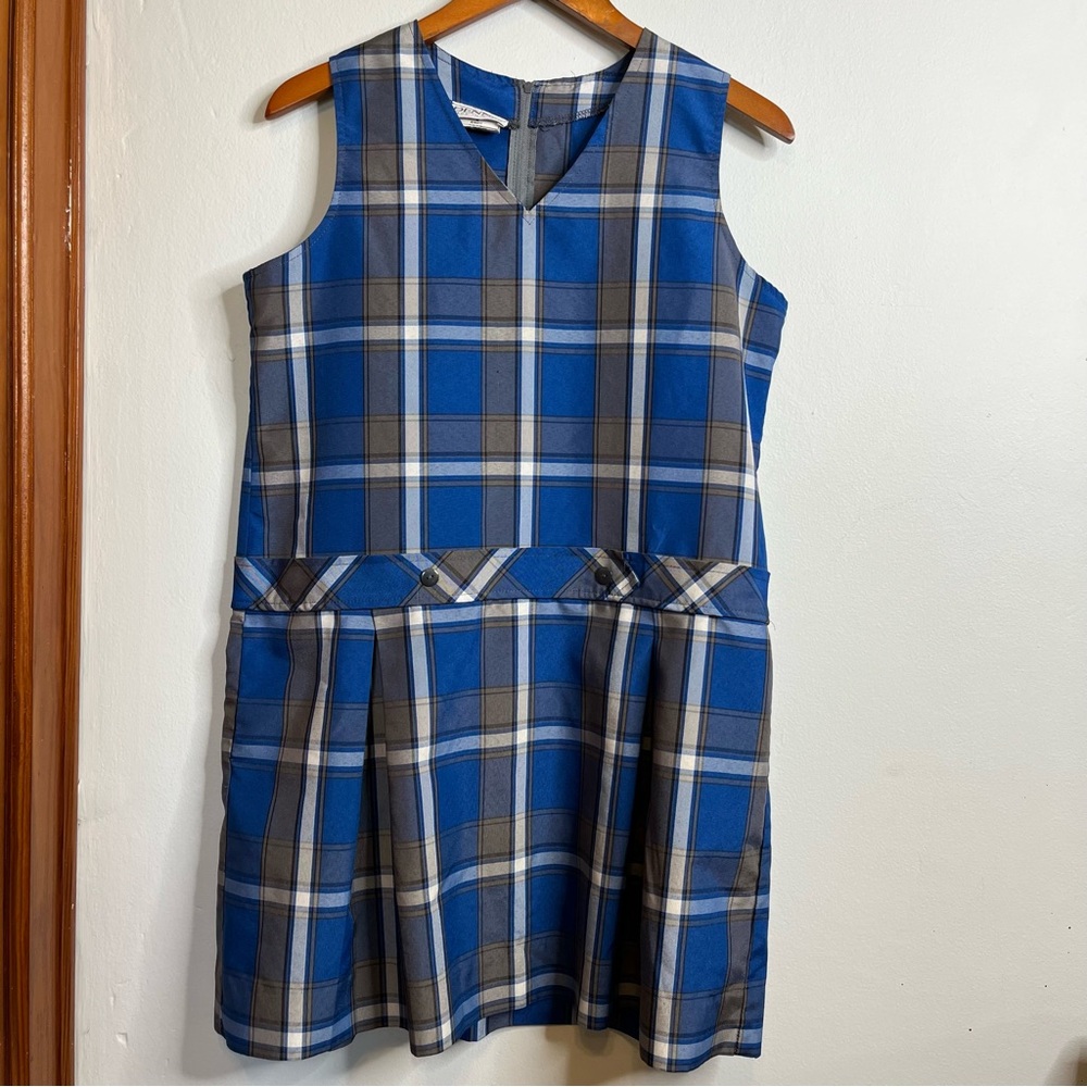 Blue Plaid Kids Casual Dress